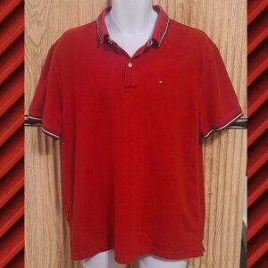 Tommy Hilfiger Red Pique Polo Shirt XL – Classic Fit